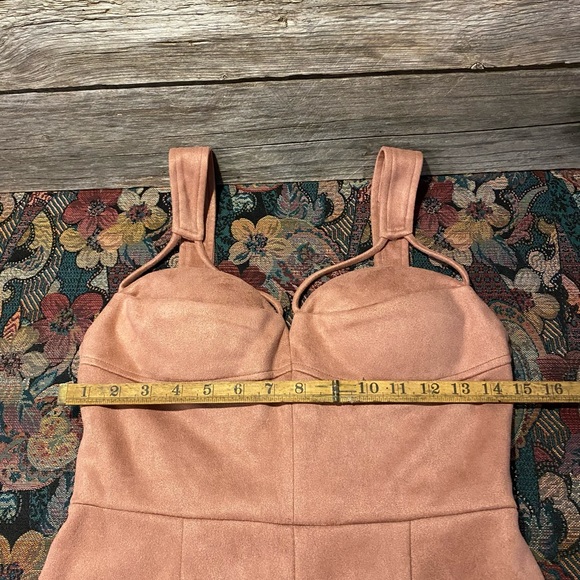 🤡BOGO🤡 L’ATISTE Faux Suede Dusty Rose Strap Dress - Womens M, Excellent - Picture 9 of 10
